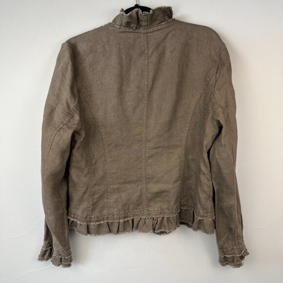 INC International Concepts Charcoal Gray Linen Jacket Size L Boho Lagenlook - Picture 7 of 7